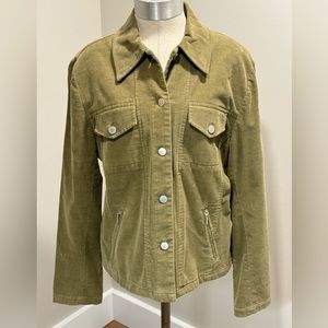 Talbots size Medium Corduroy Green Jacket Blazer Excellent Condition!
